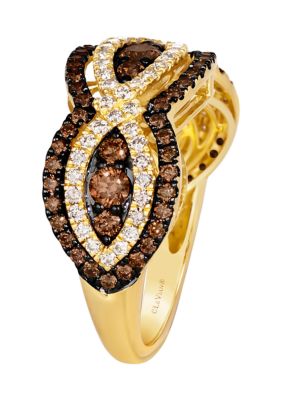 1 ct. t.w. Chocolate Diamonds®, 1/2 ct. t.w. Nude Diamonds™ Ring in 14K Honey Gold™