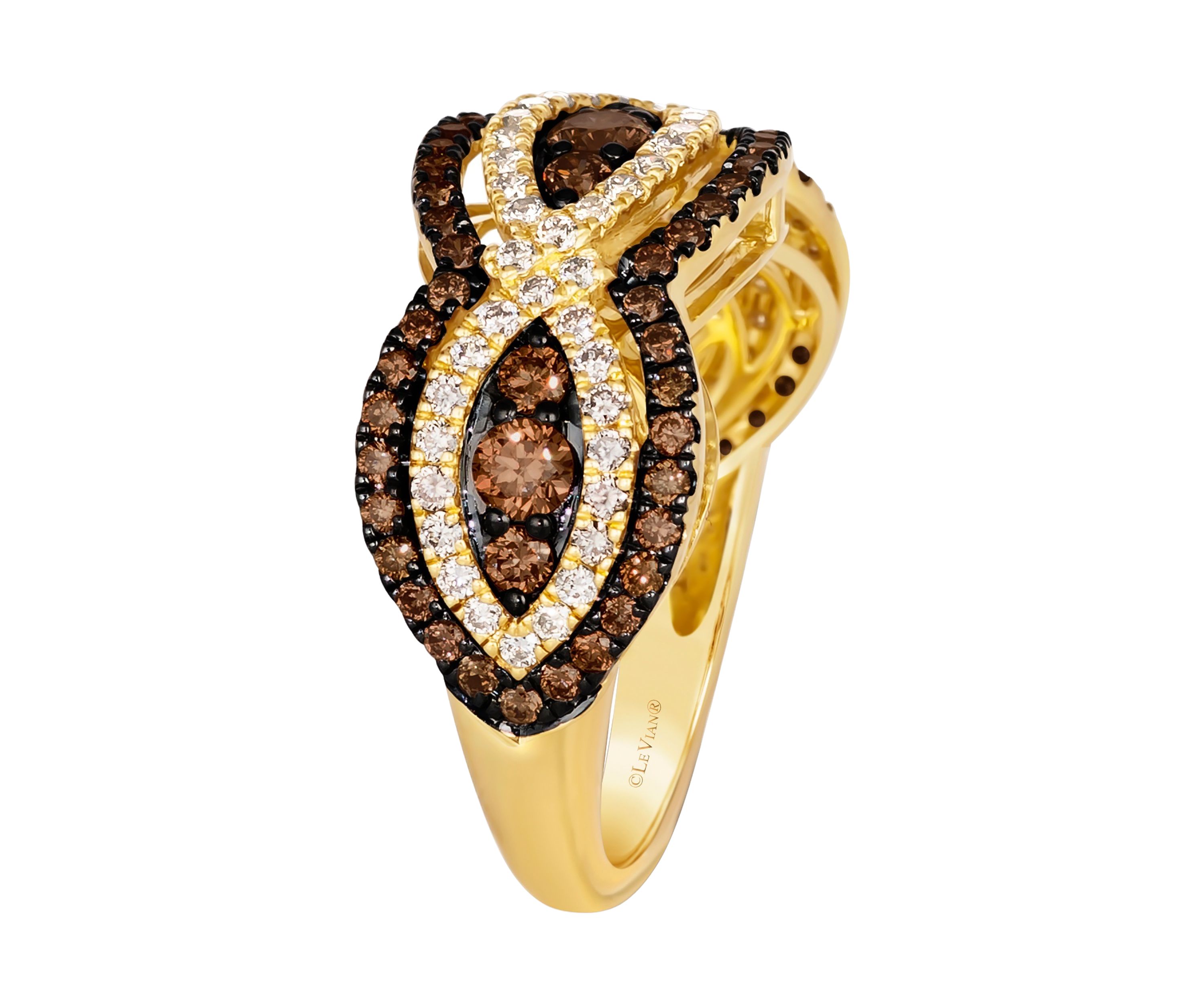 1 ct. t.w. Chocolate Diamonds®, 1/2 ct. t.w. Nude Diamonds™ Ring in 14K Honey Gold™