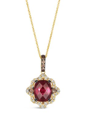 Le Vian 4.5 ct. t.w. Raspberry RhodoliteÂ®, 1/5 ct. t.w. Chocolate Diamonds, 1/3 ct. t.w. Nude Diamondsâ¢ Pendant Necklace in 14K Honey Gold -  5400455LAEW1