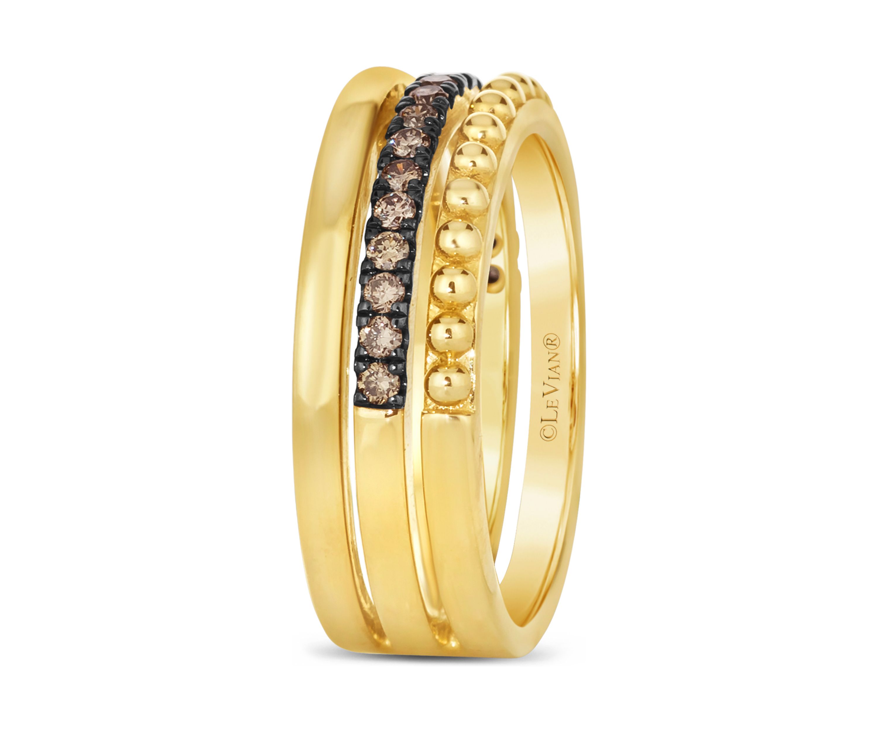1/4 ct. t.w. Chocolate Diamonds® Chocolatier® Ring in 14K Honey Gold™