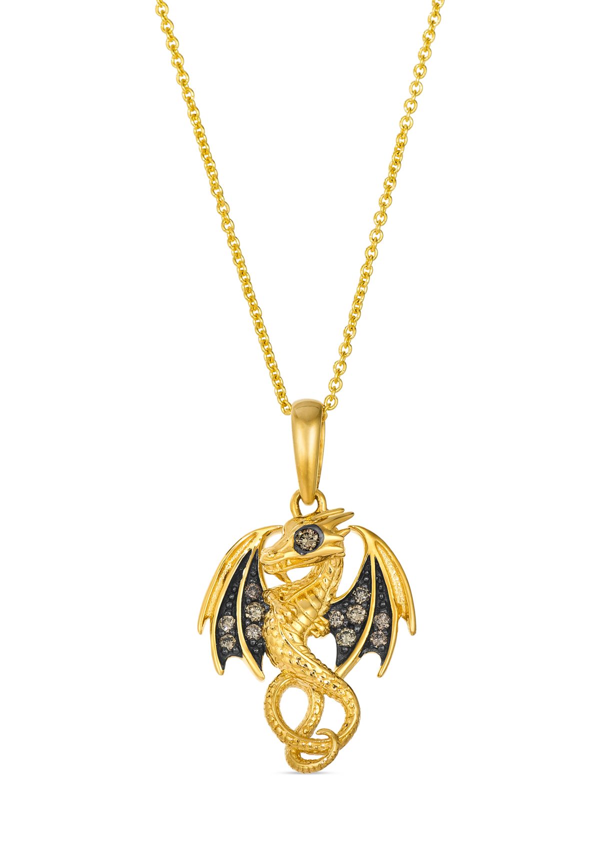 Chocolatier® Dragon Pendant featuring 1/10 ct. t.w. Chocolate Diamonds® set in 14K Honey Gold™