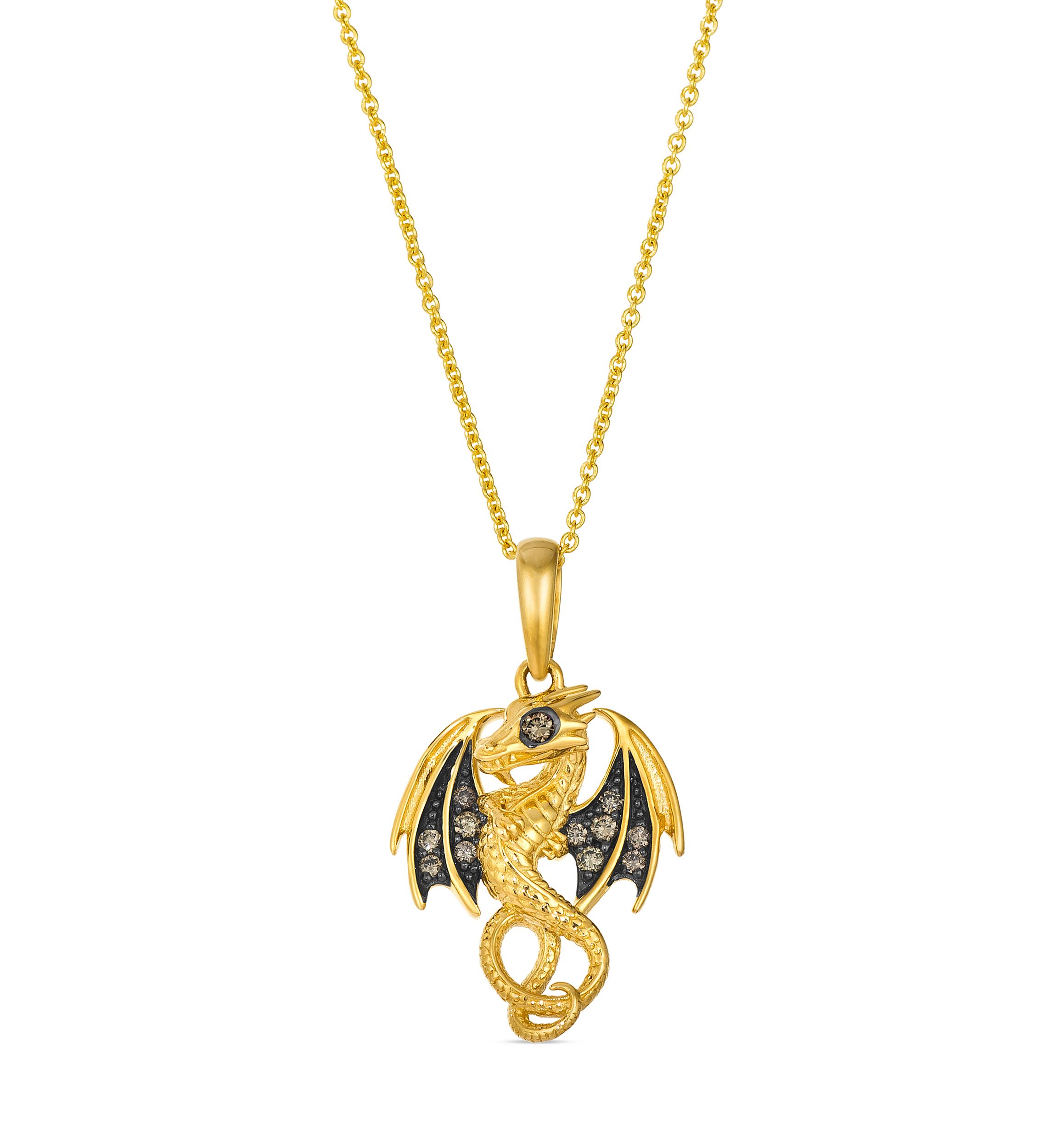 Chocolatier® Dragon Pendant featuring 1/10 ct. t.w. Chocolate Diamonds® set in 14K Honey Gold™