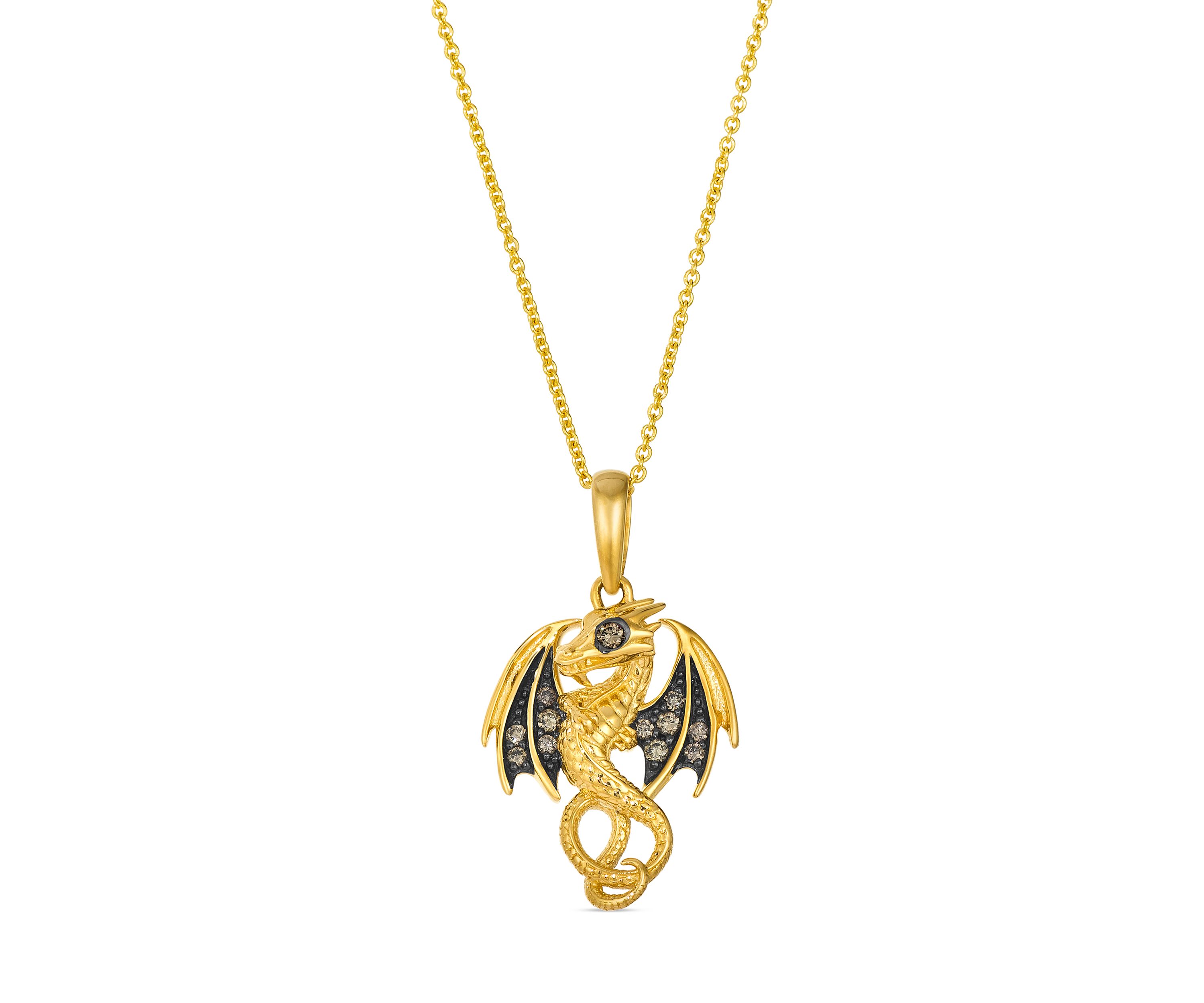 Chocolatier® Dragon Pendant featuring 1/10 ct. t.w. Chocolate Diamonds® set in 14K Honey Gold™