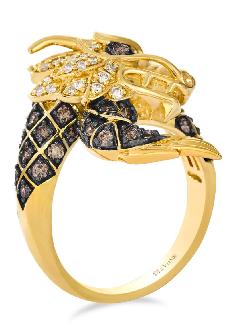 Dragon Ring featuring 1/2 ct. t.w. Chocolate Diamonds®, 1/8 ct. t.w. Nude Diamonds™ set in 14K Honey Gold™