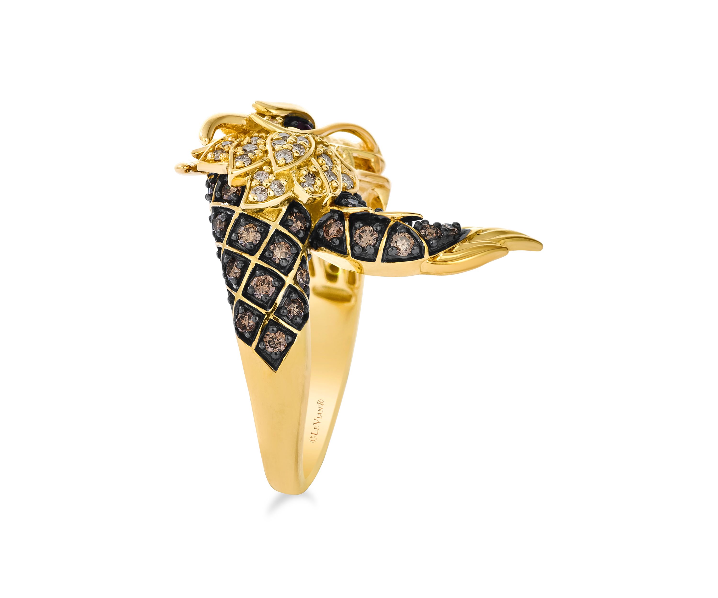 Dragon Ring featuring 1/2 ct. t.w. Chocolate Diamonds®, 1/8 ct. t.w. Nude Diamonds™ set in 14K Honey Gold™