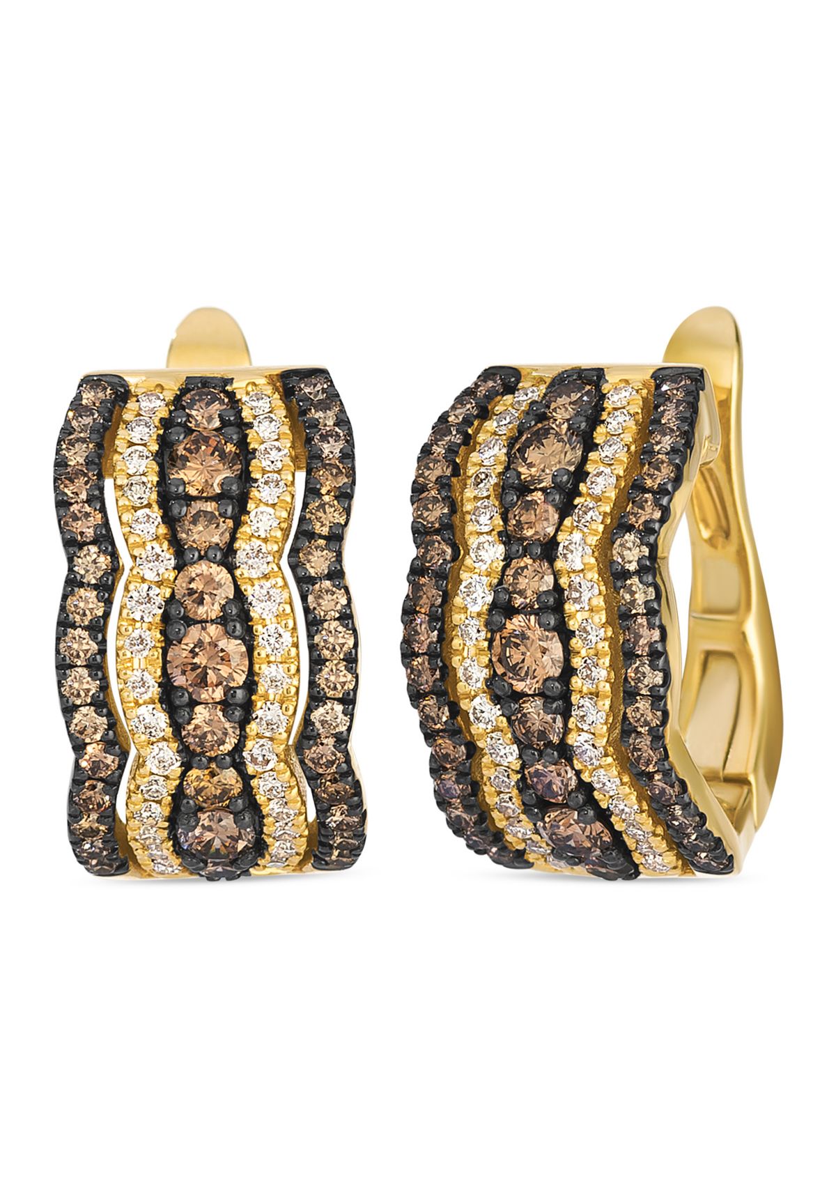 Earrings featuring 1 ct. t.w. Chocolate Diamonds®, 1/3 ct. t.w. Nude Diamonds™ set in 14K Honey Gold™