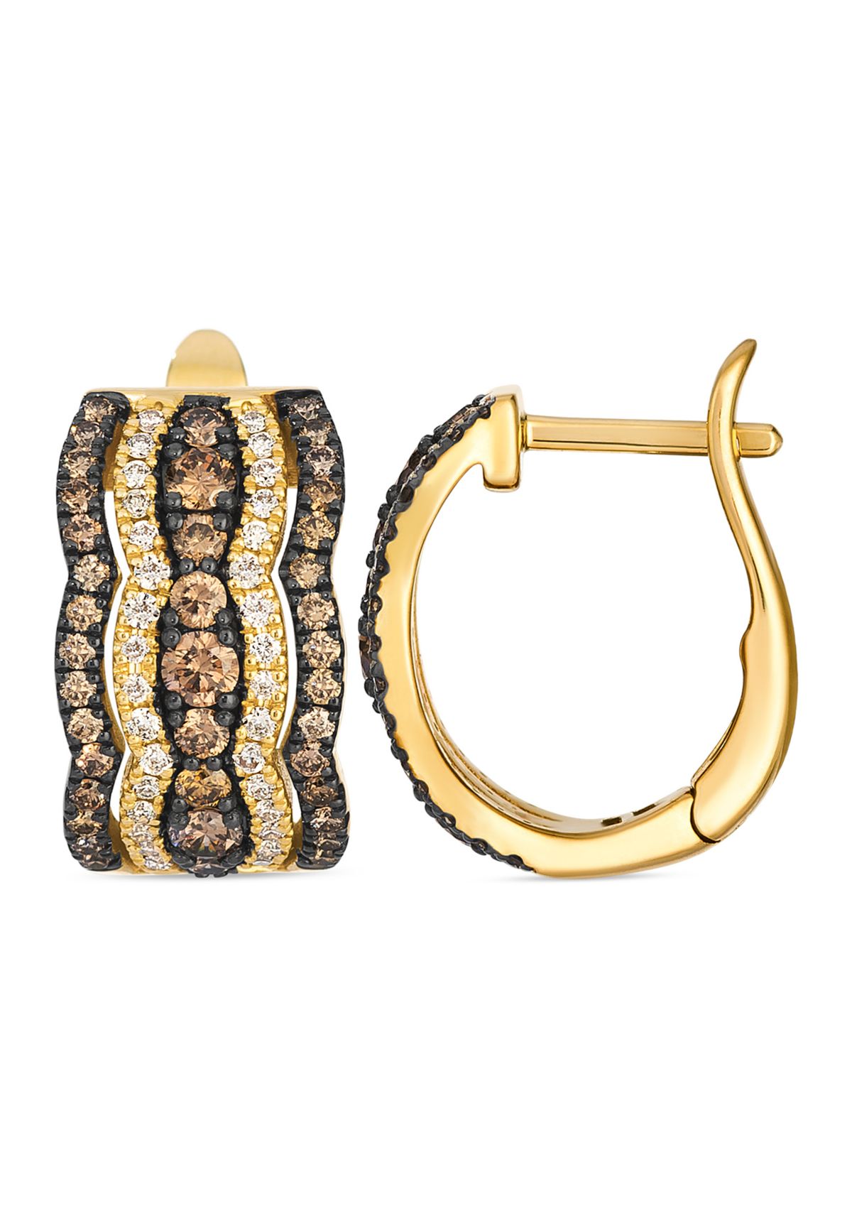 Earrings featuring 1 ct. t.w. Chocolate Diamonds®, 1/3 ct. t.w. Nude Diamonds™ set in 14K Honey Gold™
