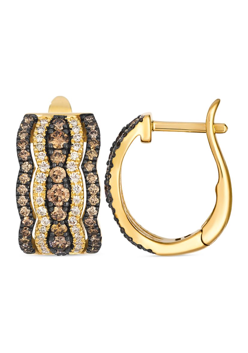 Earrings featuring 1 ct. t.w. Chocolate Diamonds®, 1/3 ct. t.w. Nude Diamonds™ set in 14K Honey Gold™