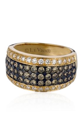 Chocolate Diamonds® and Vanilla Diamonds® Ring in 14k Honey Gold