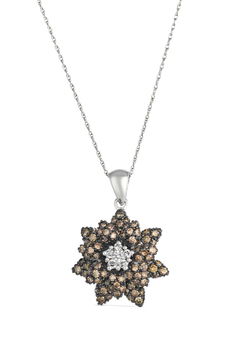 1/6 ct. t.w. Vanilla Diamonds®, 1.33 ct. t.w. Chocolate Diamonds® Pendant Necklace in 14K Vanilla Gold®
