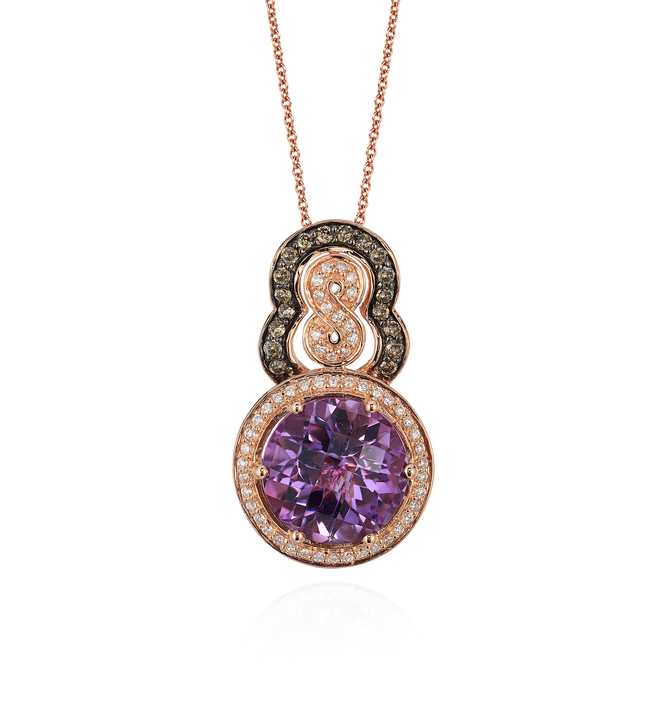 Chocolatier® Grape Amethyst™ 8 Pendant Necklace in 14k Strawberry Gold®