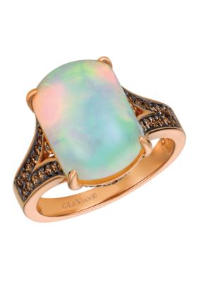 Chocolatier Neopolitan Opal Ring in 14k Strawberry Gold