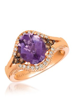 Le Vian Creme BruleeÂ® 7/8 ct. t.w. Grape Amethystâ¢, 1/5 ct. t.w. Chocolate Diamonds, 1/6 ct. t.w. Nude Diamondsâ¢ Ring in 14K Strawberry Gold -  5400455SVCL65