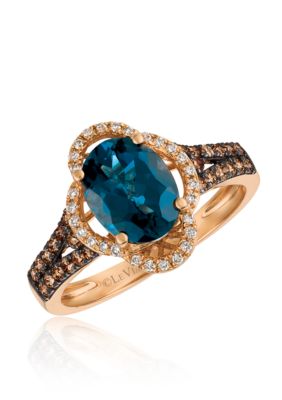 Le Vian® Deep Sea Blue Topaz™ with Vanilla Diamonds® and Chocolate ...