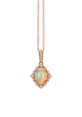 Le Vian 5/8 ct. t.w. Neopolitan Opalâ¢, 1/6 ct. t.w. Vanilla Diamonds Pendant Necklace in 14K Strawberry Gold