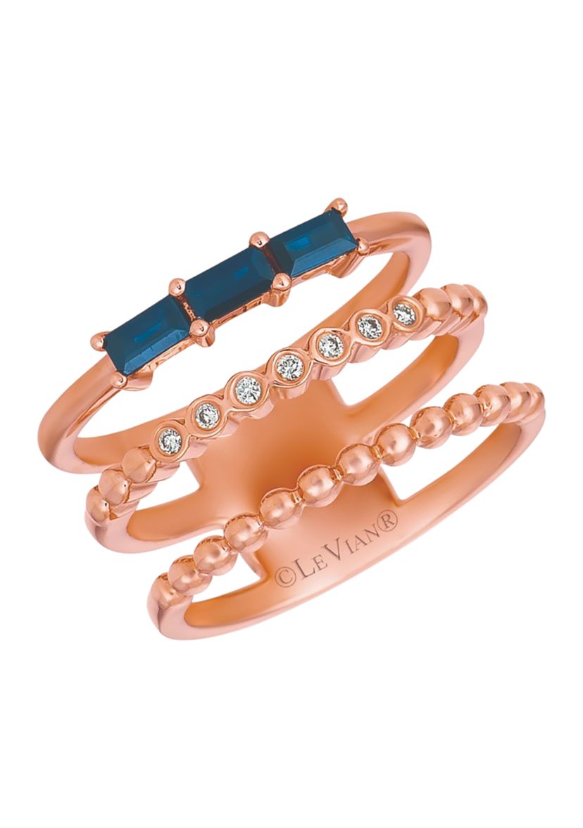 1/2 ct. t.w. Blueberry Sapphire™, 1/20 ct. t.w. Vanilla Diamonds® Ring in 14K Strawberry Gold®