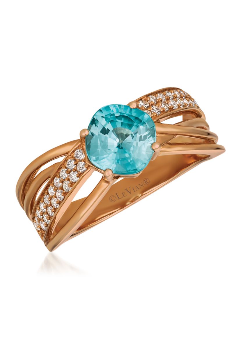 1/4 ct. t.w. Vanilla Diamond® and 1.95 ct. t.w. Zircon Ring in 14K Strawberry Gold®