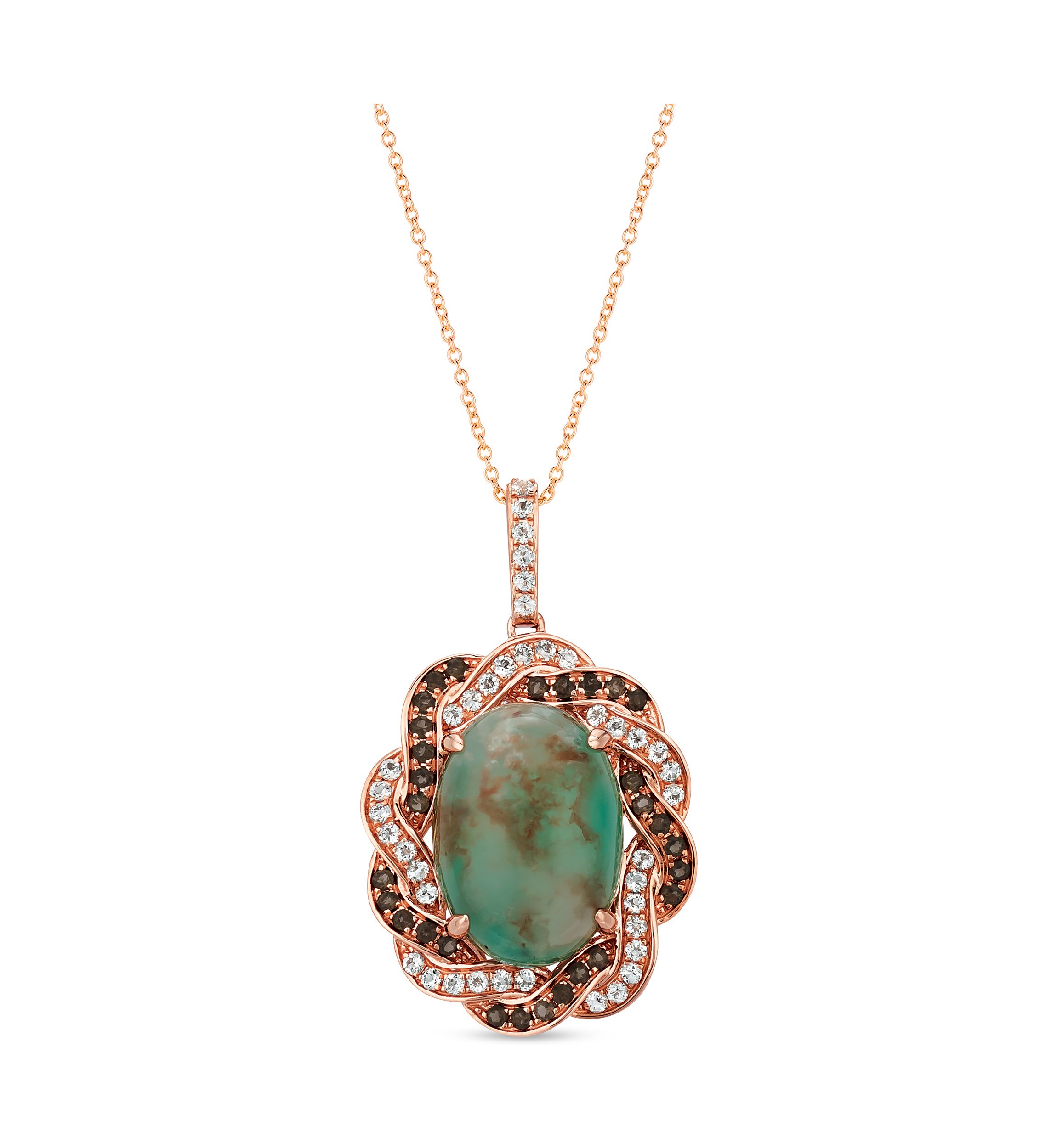 12.14 ct. t.w. Aquaprase Pendant Necklace in 14K Strawberry Gold® 