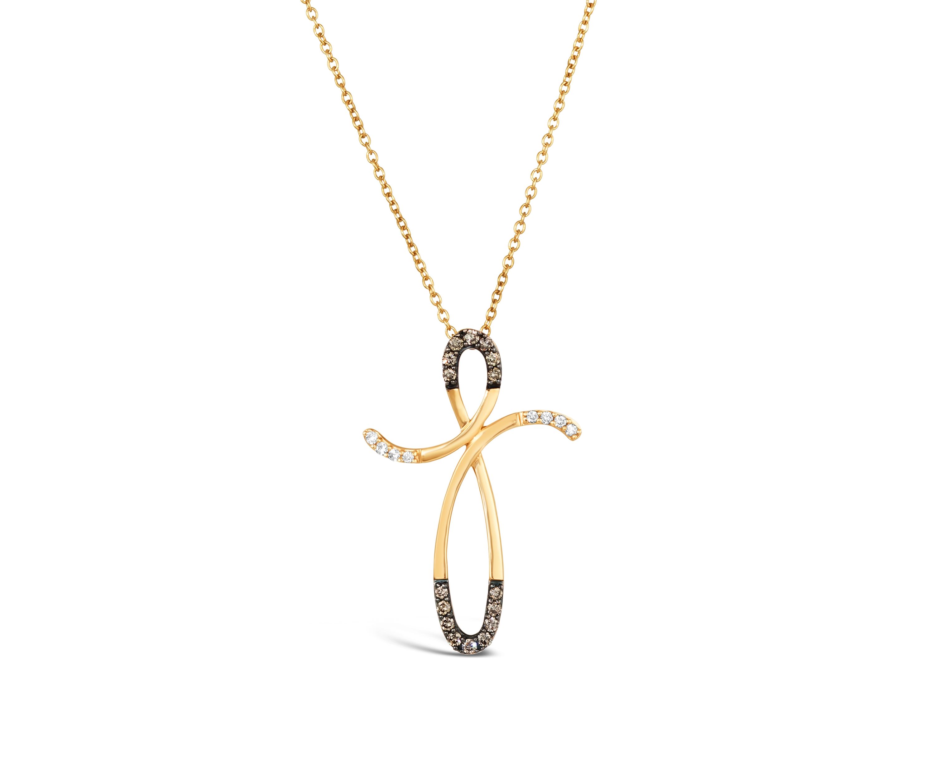 1/8 ct. t.w. Chocolate Diamonds®, 1/10 ct. t.w. Vanilla Diamonds® Chocolatier® Pendant Necklace in 14K Honey Gold™