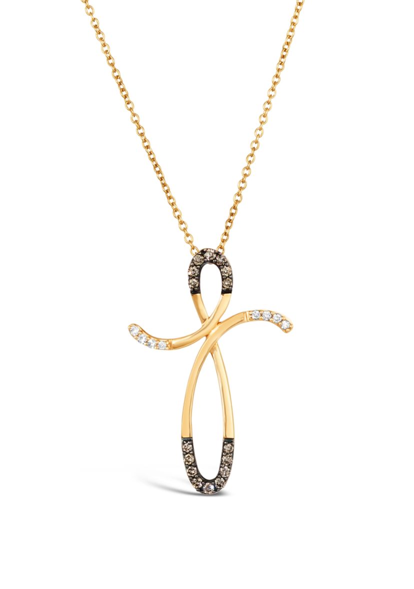 1/8 ct. t.w. Chocolate Diamonds®, 1/10 ct. t.w. Vanilla Diamonds® Chocolatier® Pendant Necklace in 14K Honey Gold™