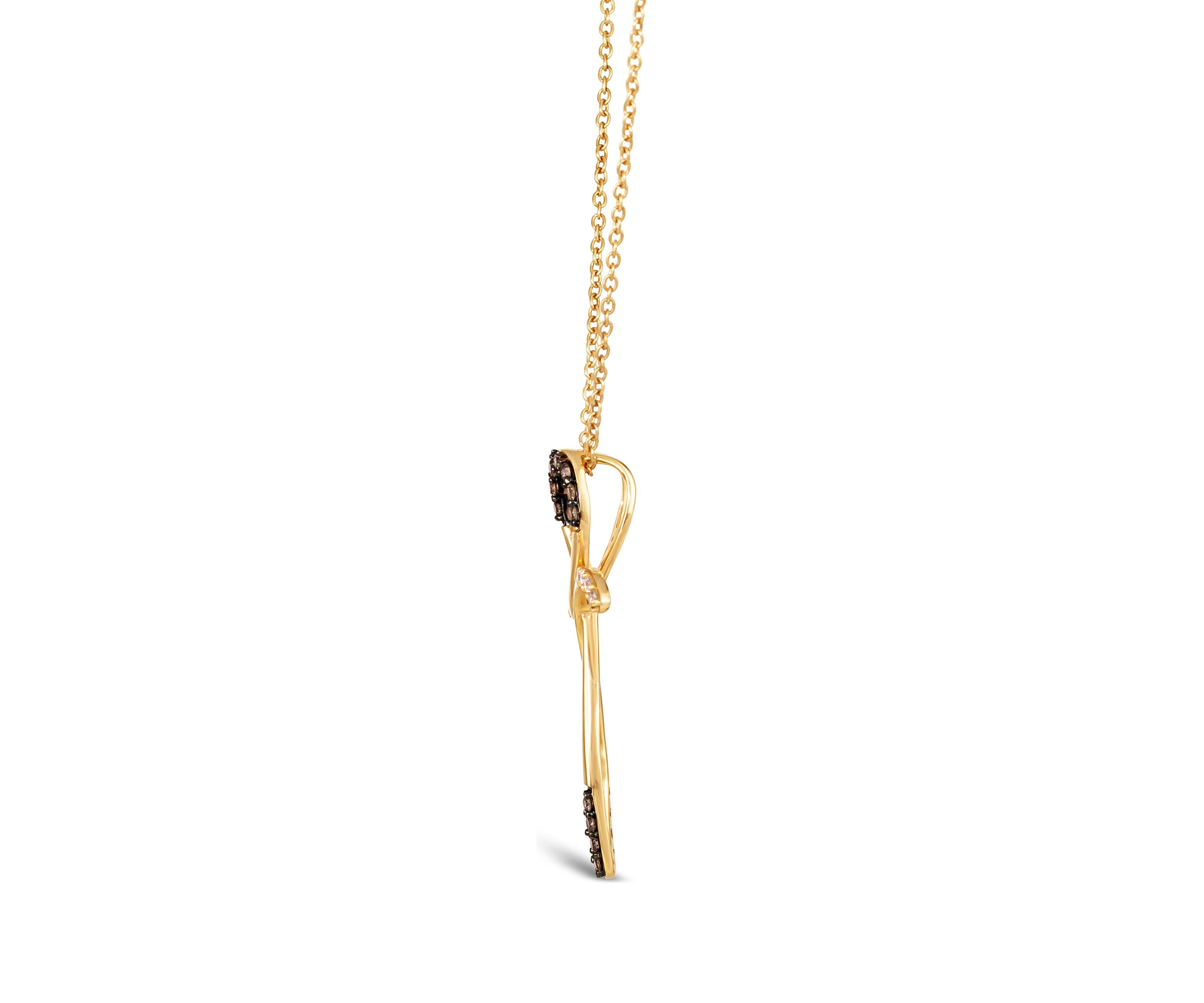 1/8 ct. t.w. Chocolate Diamonds®, 1/10 ct. t.w. Vanilla Diamonds® Chocolatier® Pendant Necklace in 14K Honey Gold™