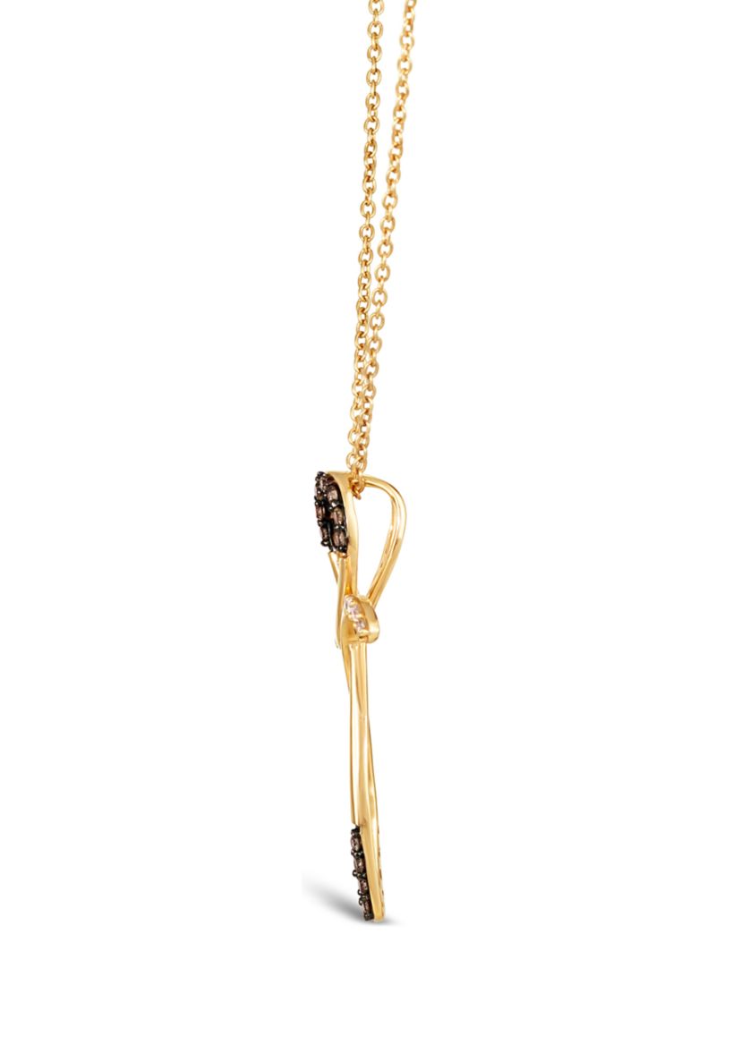 1/8 ct. t.w. Chocolate Diamonds®, 1/10 ct. t.w. Vanilla Diamonds® Chocolatier® Pendant Necklace in 14K Honey Gold™