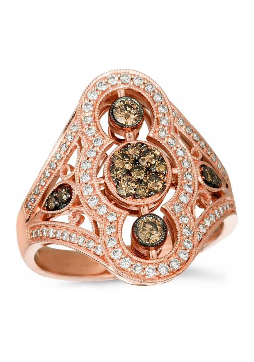  Chocolatier® Ring featuring 1/2 ct. t.w. Chocolate Diamonds®, 1/2 ct. t.w. Vanilla Diamonds® set in 14K Strawberry Gold®