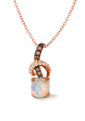 Le Vian 1/10 Ct. T.w. Diamond And Opal Necklace In 14K Rose Gold