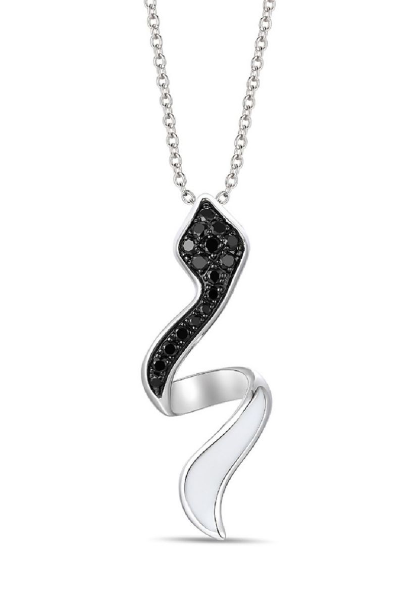 Enamel Snake Pendant featuring 1/4 ct. t.w. Blackberry Diamonds® set in 14K Vanilla Gold®