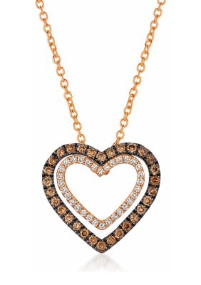Le Vian ChocolatierÂ® Pendant Necklace Featuring 1/4 Ct. T.w. Chocolate Diamonds, 1/10 Ct. T.w. Vanilla Diamonds In 14K Strawberry Gold