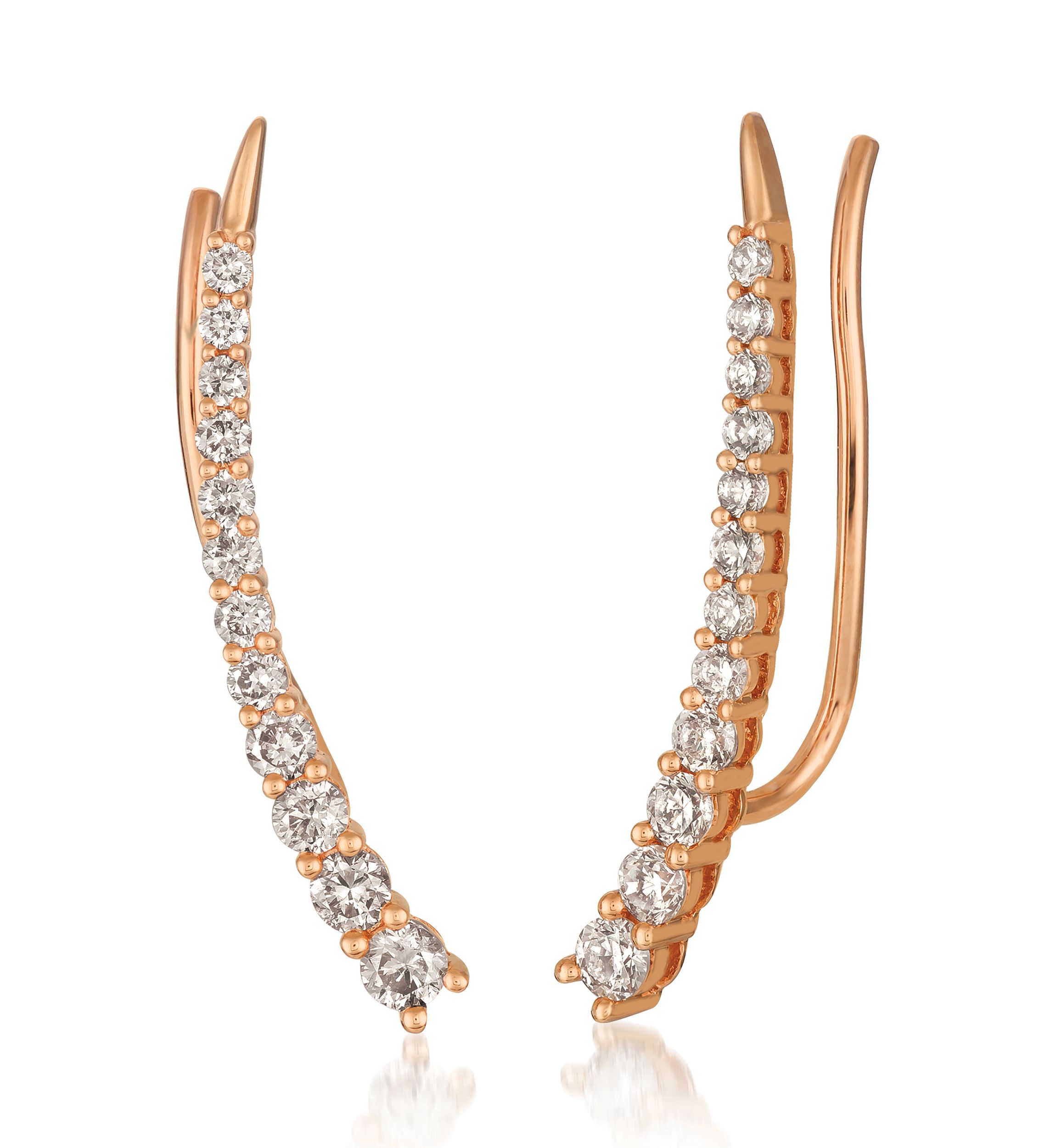 5/8 ct. t.w. Nude Diamonds™ Climber Earrings in 14K Strawberry Gold®