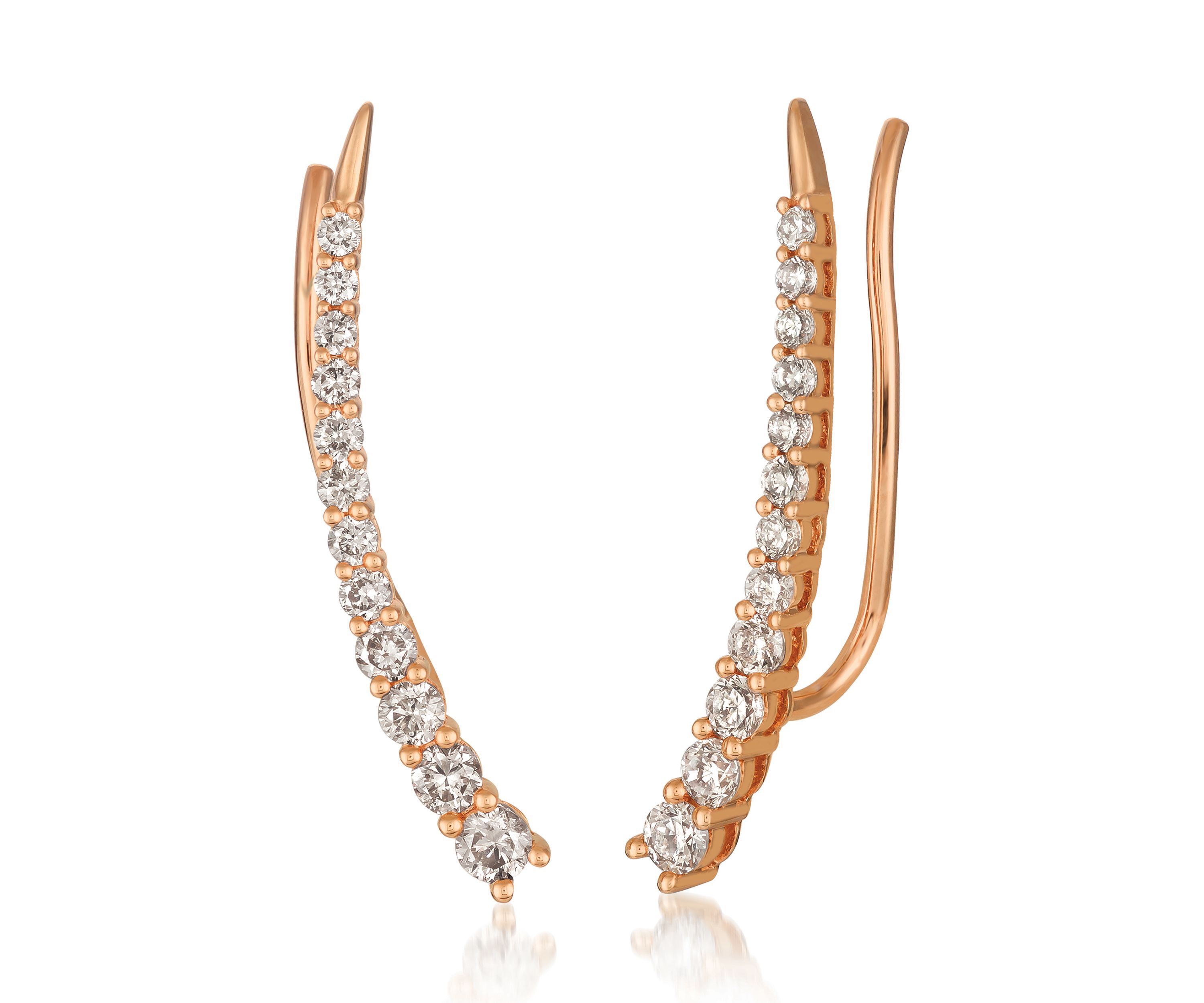 5/8 ct. t.w. Nude Diamonds™ Climber Earrings in 14K Strawberry Gold®