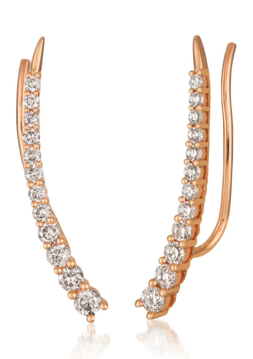5/8 ct. t.w. Nude Diamonds™ Climber Earrings in 14K Strawberry Gold®