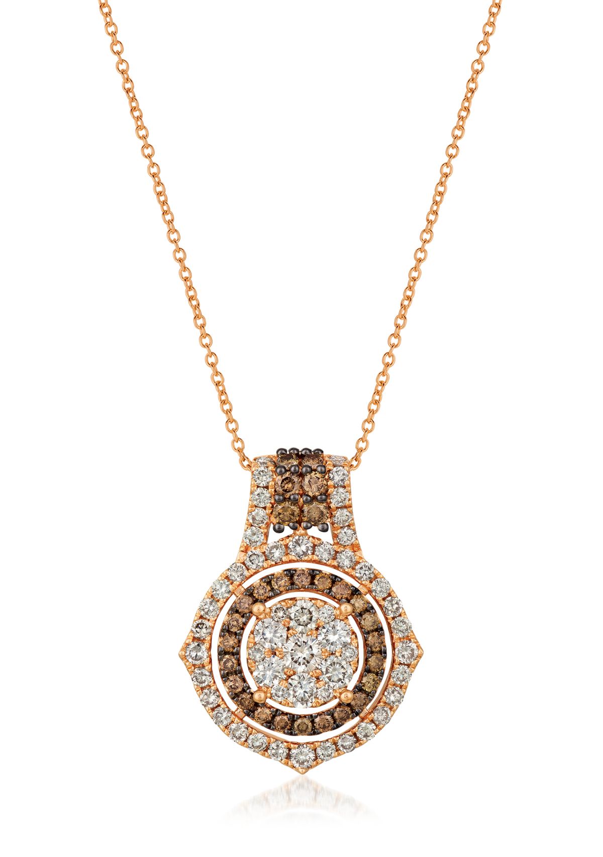 Pendant featuring 1.5 ct. t.w. Nude Diamonds™, 1/2 ct. t.w. Chocolate Diamonds® set in 14K Strawberry Gold®