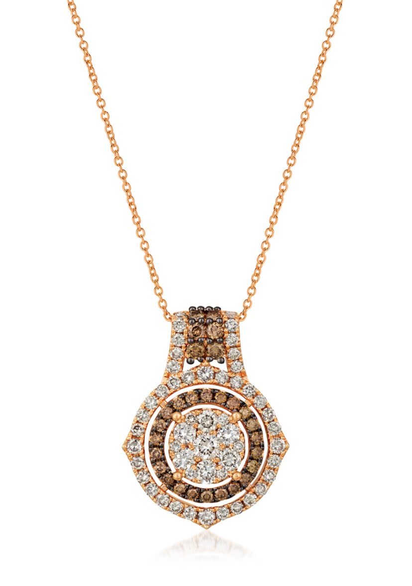 Pendant featuring 1.5 ct. t.w. Nude Diamonds™, 1/2 ct. t.w. Chocolate Diamonds® set in 14K Strawberry Gold®