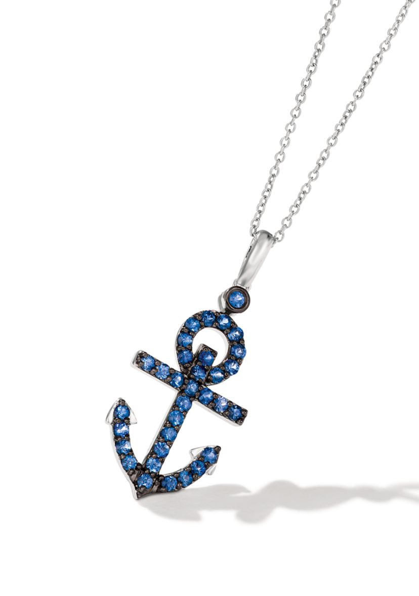 3/4 ct. t.w. Blueberry Sapphire™ Pendant Necklace in 14K Vanilla Gold®
