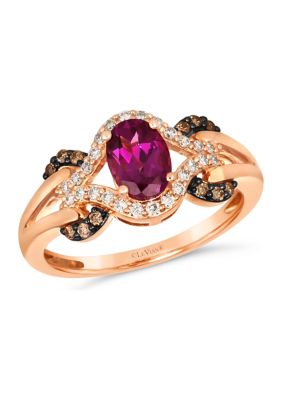 Le Vian 7/8 Ct. T.w. Purple Garnet, 1/10 Ct. T.w. Chocolate Diamonds, 1/6 Ct. T.w. Vanilla Diamonds ChocolatierÂ® Ring In 14K Strawberry Gold