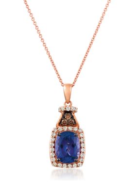 Le Vian Pendant featuring 2 ct. t.w. Blueberry TanzaniteÂ®, 1/20 ct. t.w. Chocolate Diamonds, 1/3 ct. t.w. Nude Diamondsâ¢ set in 14K Strawberry Gold -  5400455TRIL86