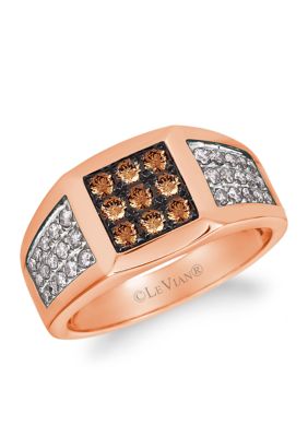 Le Vian Men's 3/8 Ct. T.w. Chocolate Diamonds, 1/2 Ct. T.w. Nude Diamondsâ¢ Ring In 14K Strawberry Gold