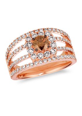 Le Vian 1/2 Ct. T.w. Chocolate Diamonds And 1 Ct. T.w. Nude Diamondsâ¢ Creme BruleeÂ® Ring In 14K Strawberry Gold
