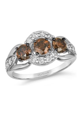 Le Vian 1/3 Ct. Tw. Chocolate Diamond And 1/2 Ct. T.w. Nude Diamond Ring In 14K White Gold