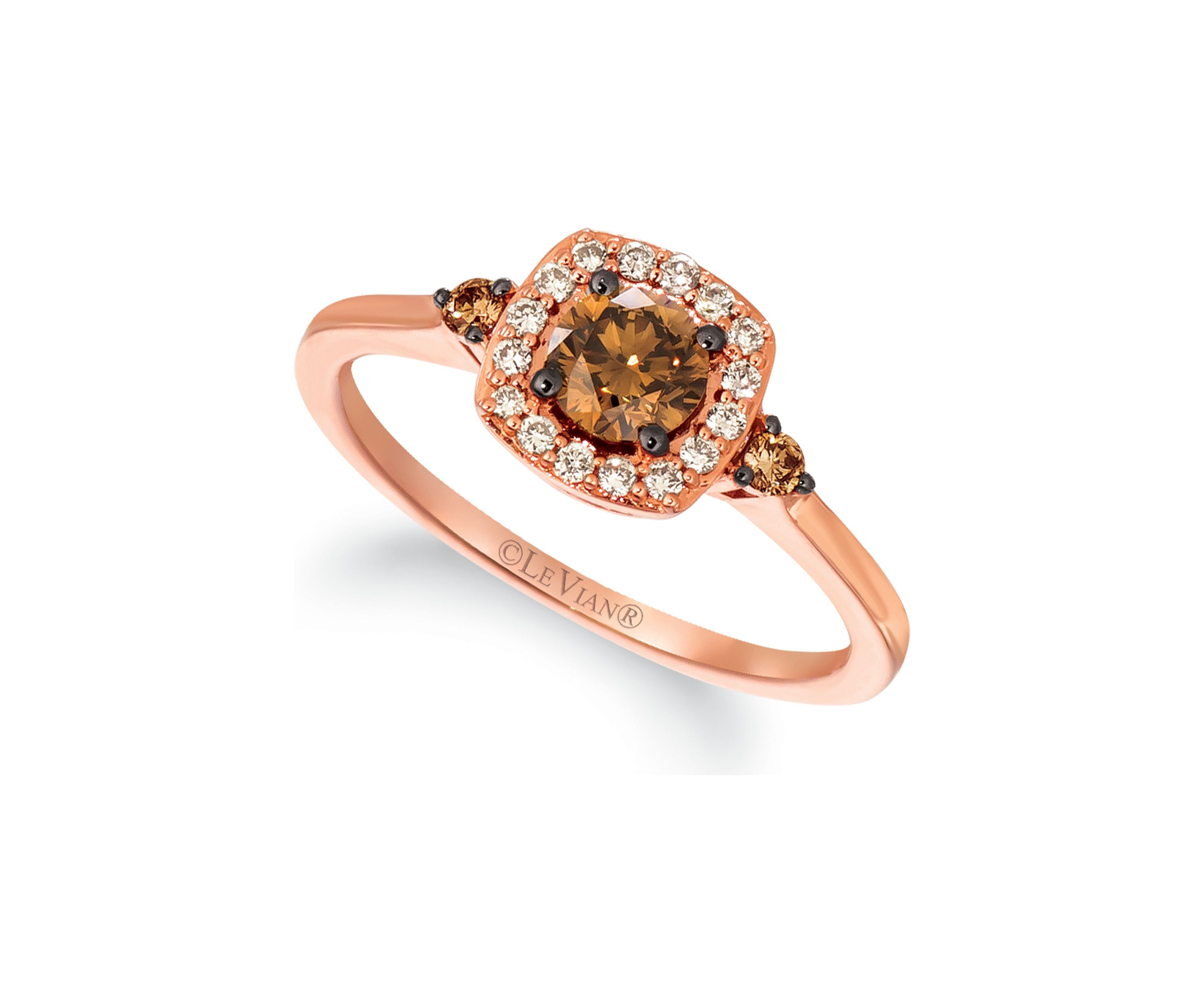 1/2 ct. t.w. Chocolate Diamonds®, 1/8 ct. t.w. Nude Diamonds™ Ring in 14K Strawberry Gold®