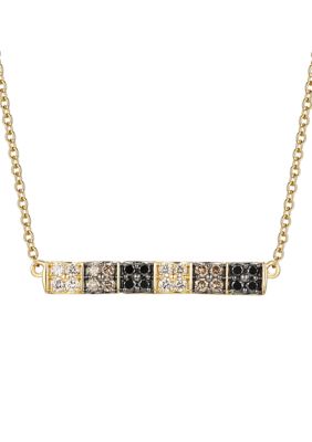 1/5 ct. t.w. Chocolate Diamonds®, 1/5 ct. t.w. Nude Diamonds™, 1/4 ct. t.w. Blackberry Diamonds® Adjustable Necklace in 14K Honey Gold™