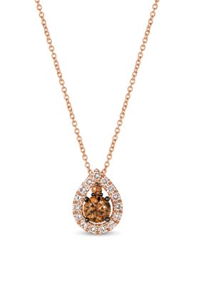 Le Vian 1/2 Ct. T.w. Chocolate Diamonds, 1/4 Ct. T.w. Nude Diamondsâ¢ Pendant Necklace In 14K Strawberry Gold