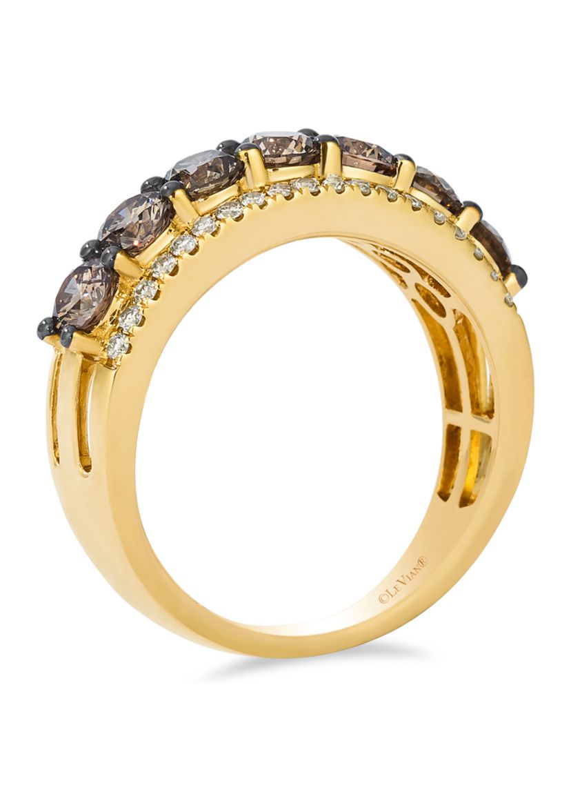 1.25 ct. t.w. Chocolate Diamonds® and 1/4 ct. t.w. Nude Diamonds™ Ring in 14K Honey Gold™