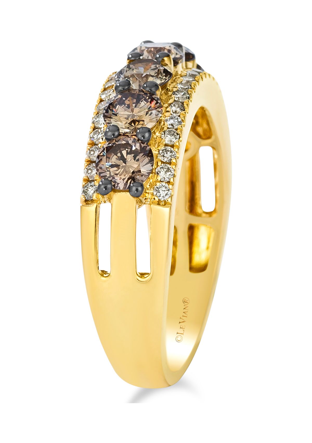 1.25 ct. t.w. Chocolate Diamonds® and 1/4 ct. t.w. Nude Diamonds™ Ring in 14K Honey Gold™