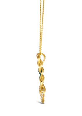 1/6 ct. t.w. Costa Smeralda Emeralds™, 1/2 ct. t.w. Nude Diamonds™ Pendant Necklace in 14K Honey Gold™