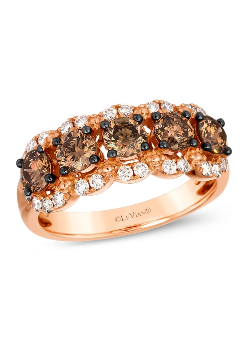 Ring featuring 1.06 ct. t.w. Chocolate Diamonds®, 3/8 ct. t.w. Nude Diamonds™ set in 14K Strawberry Gold®