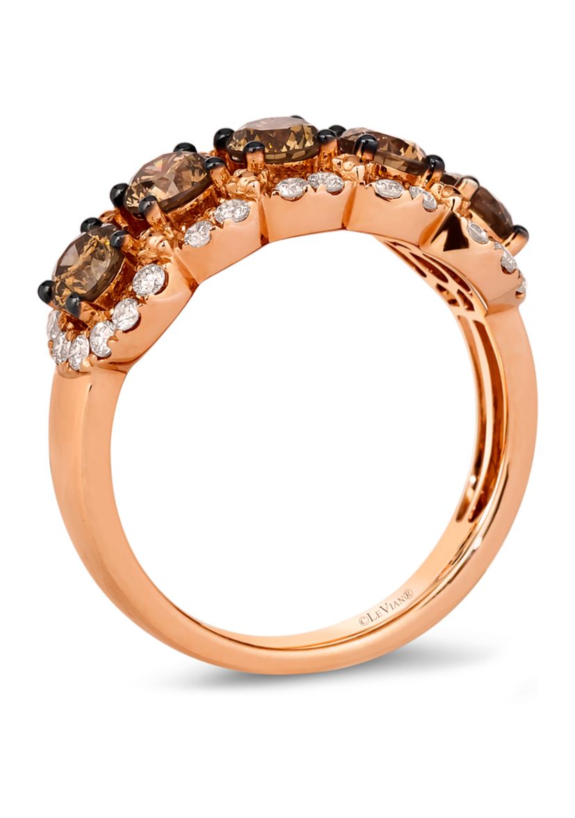 Ring featuring 1.06 ct. t.w. Chocolate Diamonds®, 3/8 ct. t.w. Nude Diamonds™ set in 14K Strawberry Gold®