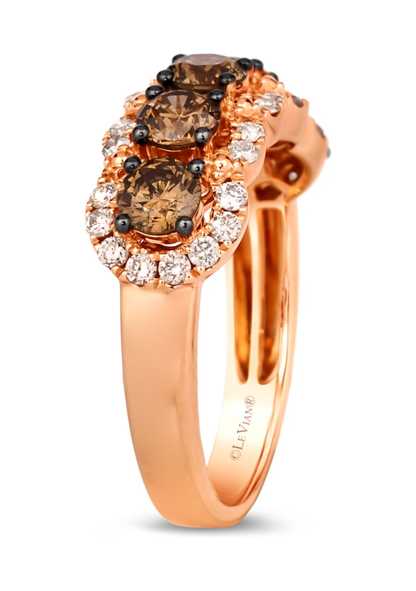 Ring featuring 1.06 ct. t.w. Chocolate Diamonds®, 3/8 ct. t.w. Nude Diamonds™ set in 14K Strawberry Gold®